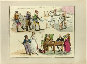 Płyta z ilustracjami do popularnych piosenek autorstwa Henry Alken