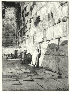 Żydowski Dom Płaczu, Jerozolima (lito) autorstwa Henry Andrew Harper