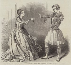 Panna Cushman jako Viola i panna Susan Cushman jako Olivia w Twelfth Night w teatrze Haymarket