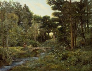 Zalesiony pejzaż (olej na płótnie) autorstwa Henry Arthur Bonnefoy