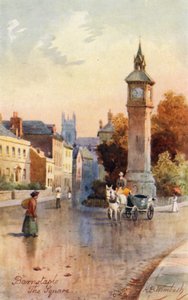 The Square, Barnstaple (kolorowa litografia)