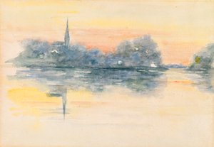Kościół i jezioro autorstwa Henry Bacon