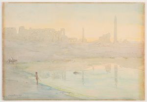 Święte Jezioro, Karnak, 1905 (wc nad ołówkiem na papierze) autorstwa Henry Bacon