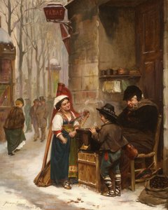 Sprzedawca kasztanów, 1870