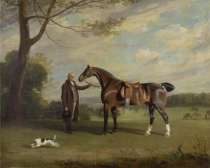 Pan młody hrabiego Shrewsbury trzymający myśliwego, ok. 1800 (olej na płótnie)