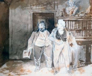 Dwie postacie, c1825-1877 autorstwa Henry Bonaventure Monnier