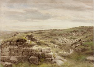 Zagrody, ok. 1848 (ołówek i akwarela na papierze) autorstwa Henry Burdon Richardson