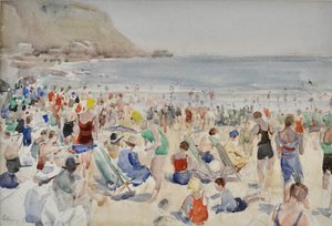 Na plaży, ok. 1920-30 (akwarela)