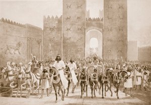 Wejście Cyrusa do Babilonu, ilustracja z „Historii narodów Hutchinsona” autorstwa Henry Charles Seppings Wright