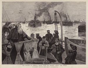Generał William Booth, brytyjski założyciel Armii Zbawienia, powracający do Southampton po swoim światowym tournee autorstwa Henry Charles Seppings Wright
