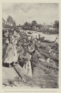 Henley Regatta, finałowa fala diamentowych czaszek (Ten Eyck v Blackstaffe), widziana z pomieszczenia Grosvenor Club