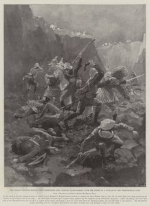 Indian Frontier Rising, Dorsetshire Men walczący Wręcz z Wrogiem w Nullah na Przełęczy Tseri-Kandao autorstwa Henry Charles Seppings Wright