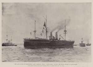 Nieżyjący już książę Edynburga, HMS Alexandra, lecący na Royal Ensign na Half-Mast autorstwa Henry Charles Seppings Wright