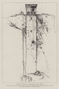 Dwie drogi w górę Meteory, drabina i kosz autorstwa Henry Charles Seppings Wright