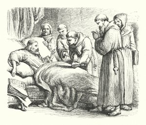 Wycliffe na łożu śmierci (rycina)