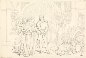 Ilustracja do Wędrówki pielgrzyma, 10. (Pielgrzym w zbrojowni) autorstwa Henry Courtney Selous