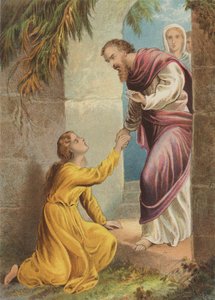 Miłosierdzie mdlejące przy bramie (chromolitho) autorstwa Henry Courtney Selous