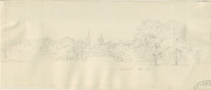 Lichfield - North View (odległe): rysunek ołówkiem, nd [1788-1855] (rysunek) autorstwa Henry Curzon Allport