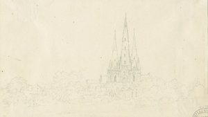 Katedra w Lichfield - widok na wschód: rysunek ołówkiem, nd [?XIX wiek]