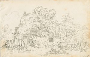 Yoxall - Old Farm House: rysunek ołówkiem, bd [c 1815]