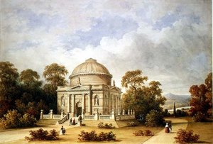 Projekt dla Mauzoleum Hamiltona (akwarela) autorstwa Henry Edmund Goodridge