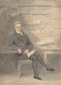 Portret mężczyzny siedzącego przed biurkiem, 1795-1800.