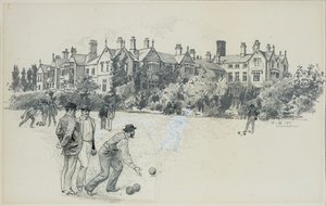 Cheadle Asylum z Bowling Green autorstwa Henry Edward Tidmarsh