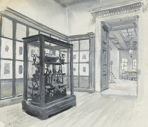 Widok wnętrza Muzeum Brytyjskiego z galerią rycin autorstwa Henry Edward Tidmarsh
