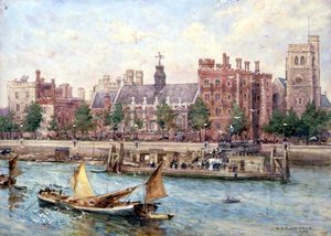 Pałac Lambeth od mostu autorstwa Henry Edward Tidmarsh