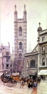 St Mary Aldermary, ulica Królowej Wiktorii autorstwa Henry Edward Tidmarsh