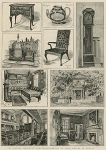 Doroczna konferencja Wesleyan - relikwie Johna Wesleya w Londynie (rycina) autorstwa Henry Edward Tidmarsh