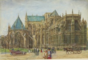 Widok kaplicy Henryka VII w opactwie westminsterskim, 1913 (wc na papierze) autorstwa Henry Edward Tidmarsh