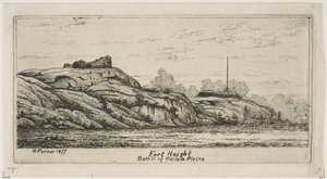 Fort Haight Bitwa o Harlem Plains ze scen Starego Nowego Jorku, 1877. autorstwa Henry Farrer