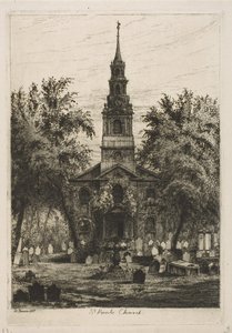 Kaplica św. Pawła w Nowym Jorku od Scenes of Old New York, 1877. autorstwa Henry Farrer