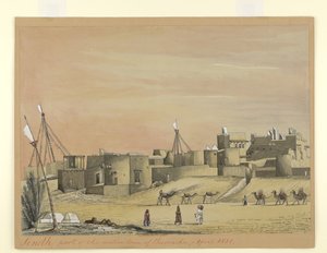 Część rodzimego miasta Kurachee (Karachi), kwiecień 1851 (akwarela na papierze)