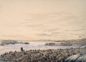 Sault de Ste. Marie między jeziorami Huron i Superior, 1842 (wc na papierze)