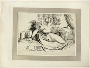 Kobieta siedząca przy oknie („Wieczór przynosisz wszystko”), z pierwszego numeru Specimens of Polyautography autorstwa Johann Heinrich Füssli