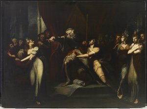 Lear wypędzający Cordelię, ok. 1784-90 autorstwa Johann Heinrich Füssli