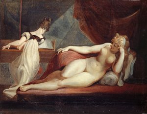 Leżący akt i kobieta przy fortepianie, 1799-1800