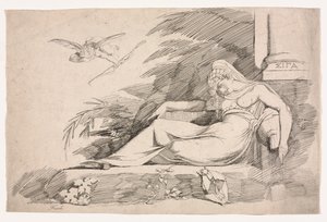 Śpiąca kobieta z Kupidynem autorstwa Johann Heinrich Füssli