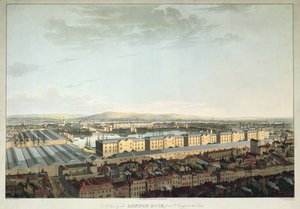 Widok na londyński dok z St. Georges-in-the-East, grawerowane przez Daniela Havell, wyd. T. Clay, 1816 (akwatinta) autorstwa Henry Haseler