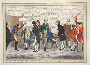 Stowarzyszenie Protokołu w zgiełku, czyli zmieszani Konferenci. Szkic na Downing Street, wyd. 1831 (grawerowanie ręcznie kolorowane)
