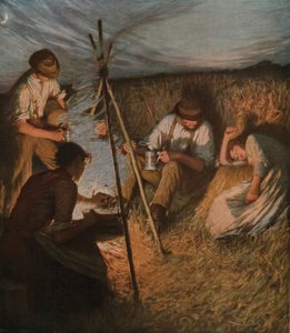 Wieczerza Żniwiarzy, 1898, c1930. autorstwa Henry Herbert La Thangue