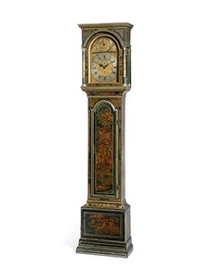 Jerzego III niebieski japoński zegar ćwierćwybijający, York, ok. 1760 (drewno i metal) (patrz także 615808) autorstwa Henry Hindley