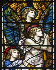 Buckland, St Mary, James Powell & Sons, Henry Holiday, The Barcote Chapel, Chwalący anioły, 1889 autorstwa Henry Holiday