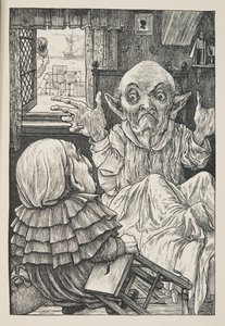 Ale o, siostrzeńcze belgijski, strzeż się dnia", z "The Hunting of the Snark, an Agony in Eight Fits" Lewisa Carrolla, wyd. 1876 autorstwa Henry Holiday