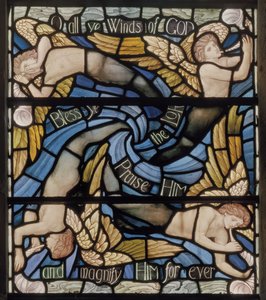 O All Ye Winds Of The Gods, benedyktyński detal okna, ok. 1895 (witraż) autorstwa Henry Holiday
