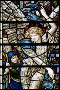 Opactwo Romsey, James Powell & Sons, Henry Holiday, Detal Pool of Bethesda, Anioł, 1890 autorstwa Henry Holiday