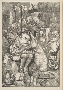 Bóbr przywiózł papier, tekę i długopisy” z The Hunting of the Snark, Agony in Eight Fits, wyd. Lewisa Carrolla. 1876 autorstwa Henry Holiday
