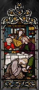 Mycie nóg, 1866 (witraż) autorstwa Henry Holiday